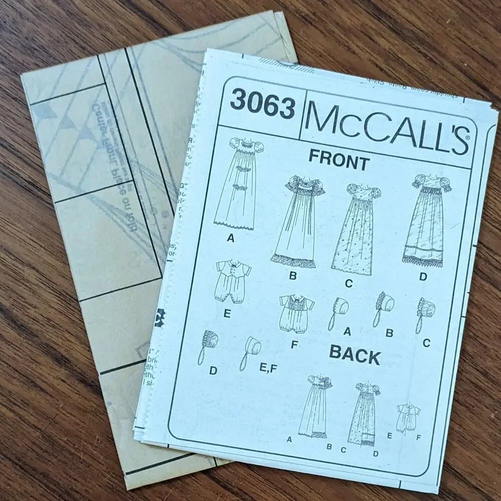 UNCUT McCall's Pattern 3063 Infant Christening Outfit